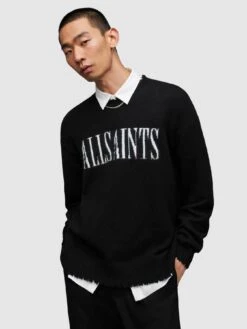 AllSaints Luka Saints Crew Knit - Black
