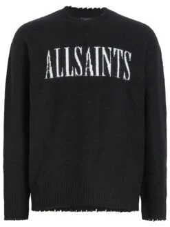 AllSaints Luka Saints Crew Knit - Black -Barbou Clothing Shop VM01M SQ3 0000000004 BLACK SLf