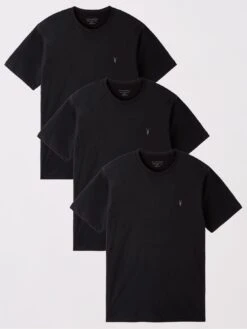 AllSaints Brace 3 Pack T-Shirts - Black