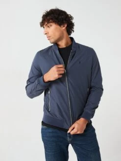 AllSaints Bassett Bomber Jacket - Dark Blue
