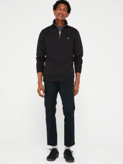 GANT Regular Fit Shield Half Zip Sweat -Barbou Clothing Shop VM4R2 SQ3 0000000004 BLACK MDo