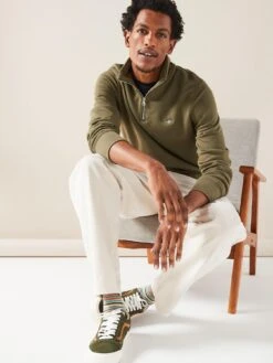 GANT Regular Fit Shield Half Zip Sweat - Green -Barbou Clothing Shop VM4R8 SQ4 0000000047 GREEN MDd