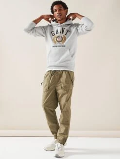 GANT Crest Sweat Hoodie -Barbou Clothing Shop VM4SM SQ3 0000000215 LIGHT GREY MDo