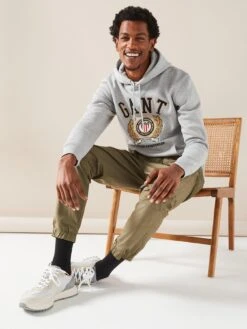 GANT Crest Sweat Hoodie -Barbou Clothing Shop VM4SM SQ4 0000000215 LIGHT GREY MDd