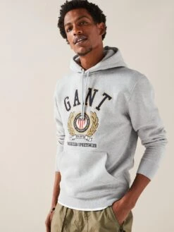 GANT Crest Sweat Hoodie -Barbou Clothing Shop VM4SM SQ6 0000000215 LIGHT GREY MDd2