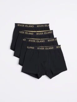 River Island River Island Gold Raised Waistband Trunk 4 Pack