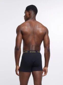 River Island River Island Gold Raised Waistband Trunk 4 Pack -Barbou Clothing Shop VM75I SQ3 0000000004 BLACK SLd