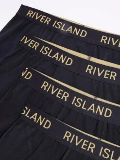River Island River Island Gold Raised Waistband Trunk 4 Pack -Barbou Clothing Shop VM75I SQ4 0000000004 BLACK SLd1