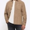 River Island Long Sleeve Corduroy Pocket Shirt - Natural -Barbou Clothing Shop VM7MB SQ1 0000000003 NATURAL MDf