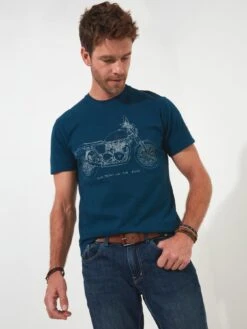Joe Browns Blue Print Of The Road T-shirt - Blue