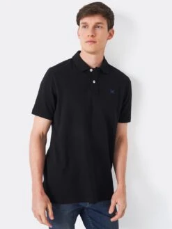 Crew Clothing Classic Pique Polo - Black
