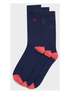 Crew Clothing 3 Pack Bamboo Embroidered Sock - Navy