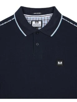 Weekend Offender Carola Long Sleeved Check Details Polo Shirt - Navy -Barbou Clothing Shop VNQ34 SQ5 0000000048 NAVY MDd1