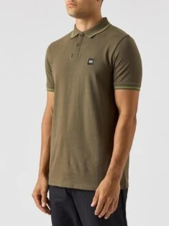 Weekend Offender Colombi Double Tipping Polo Shirt - Dark Green