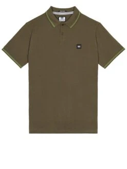 Weekend Offender Colombi Double Tipping Polo Shirt - Dark Green -Barbou Clothing Shop VNQ4A SQ4 0000000630 DARK GREEN MDd