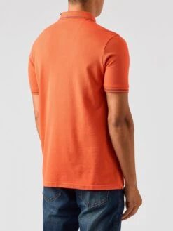 Weekend Offender Colombi Double Tipping Polo Shirt - Bright Orange -Barbou Clothing Shop VNQ4C SQ3 0000000720 BRIGHT ORANGE MDo