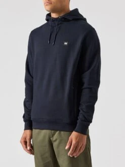 Weekend Offender Ribbe Badge Overhead Hoodie - Navy