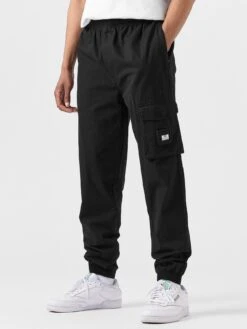 Weekend Offender Rocha Garment Dye Cargo Trousers - Black