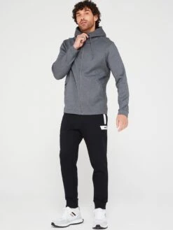 BOSS Saggy Curved Logo Zip Thru Hoodie - Grey -Barbou Clothing Shop VNRL5 SQ3 0000000005 GREY MDo