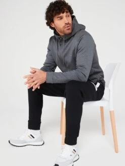 BOSS Saggy Curved Logo Zip Thru Hoodie - Grey -Barbou Clothing Shop VNRL5 SQ4 0000000005 GREY MDd