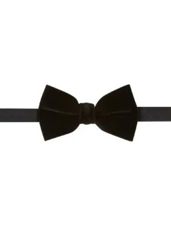 Skopes Velvet Bow Tie And Pocket Square Set - Black -Barbou Clothing Shop VO8J1 SQ3 0000000004 BLACK SLd