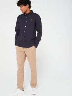 Brave Soul Long Sleeve Oxford Shirt- Navy -Barbou Clothing Shop VOOL5 SQ3 0000000048 NAVY MDo