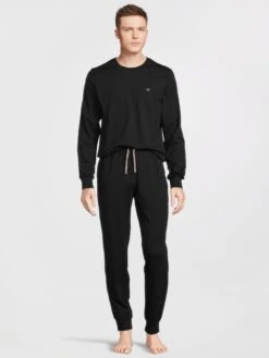 Emporio Armani Bodywear Emporio Armani Crew Lounge Set - Black -Barbou Clothing Shop VP1A6 SQ3 0000000004 BLACK MDo