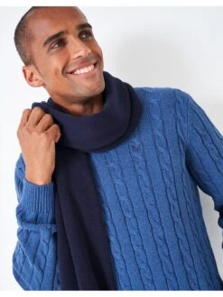 Crew Clothing Cotton Scarf - Navy -Barbou Clothing Shop VQ3E1 SQ3 0000000048 NAVY SLd