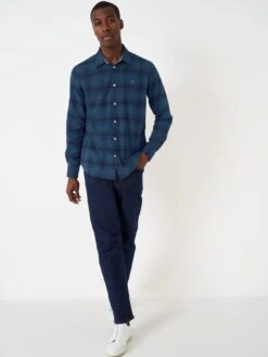Crew Clothing Martin Cross Check Shirt - Dark Blue -Barbou Clothing Shop VQ6PP SQ4 0000000354 DARK BLUE MDd