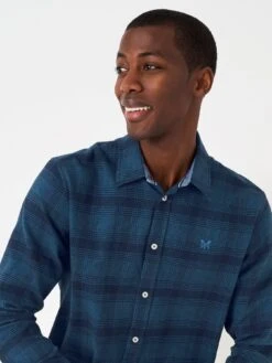 Crew Clothing Martin Cross Check Shirt - Dark Blue -Barbou Clothing Shop VQ6PP SQ5 0000000354 DARK BLUE MDd1