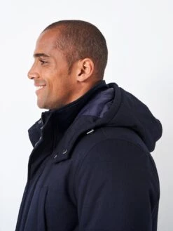 Crew Clothing Woodcott Hooded Padded Coat - Navy -Barbou Clothing Shop VQ6SI SQ5 0000000048 NAVY MDd1