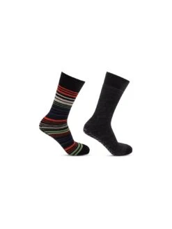 TOTES 2 Pack Original Stripe Slipper Socks - Multi -Barbou Clothing Shop VQ8G9 SQ3 0000000029 MULTI SLd1