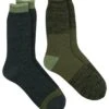 TOTES 2 Pack Mens Brushed Thermal Socks - Khaki