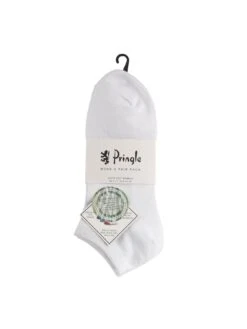 PRINGLE Classic Trainer Socks - 3 Pack - White -Barbou Clothing Shop VQ8JV SQ3 0000000013 WHITE SLd1