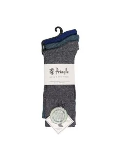 PRINGLE Bamboo Leisure Socks - 3 Pack - Multi -Barbou Clothing Shop VQ8JY SQ3 0000000029 MULTI SLd1
