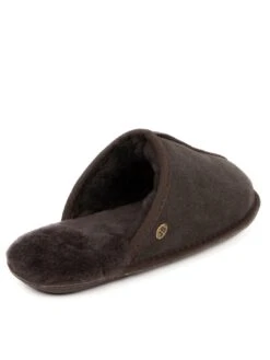 TOTES Just Sheepskin Donmar Raised Seam Mule Slipper - Brown -Barbou Clothing Shop VQA6V SQ3 0000000143 BROWN SLb