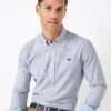 Crew Clothing Crew Clothing Long Sleeve Regular Fit Stripe Oxford Shirt - Navy