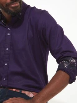 Joe Browns Joe Browns Sensational Double Collar Long Sleeve Shirt - Purple -Barbou Clothing Shop VRRN8 SQ4 0000000039 PURPLE MDd