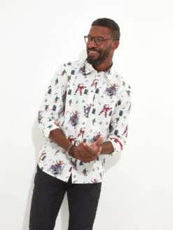 Joe Browns Joe Browns Merry Rockmas Long Sleeve Shirt - White
