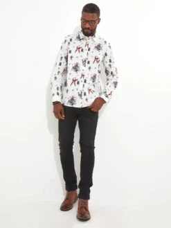 Joe Browns Joe Browns Merry Rockmas Long Sleeve Shirt - White -Barbou Clothing Shop VRRN9 SQ3 0000000013 WHITE MDo