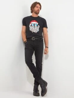 Joe Browns Feeling Festive Christmas T-Shirt - Black -Barbou Clothing Shop VRRR7 SQ3 0000000004 BLACK MDo