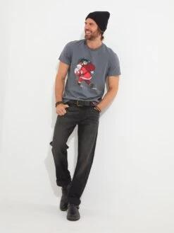 Joe Browns Deliver The Tunes Christmas T-Shirt - Grey -Barbou Clothing Shop VRRR8 SQ3 0000000005 GREY MDo