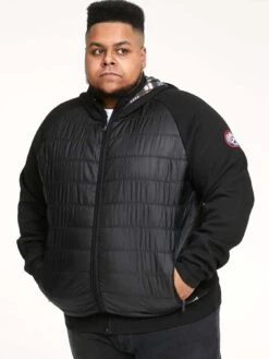 D555 Raglan Sleeve Bonded Fleece Lined Jumper - Black