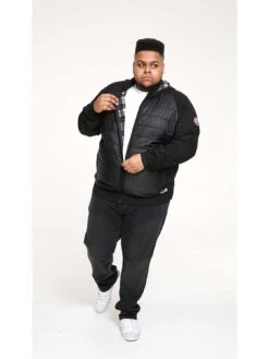 D555 Raglan Sleeve Bonded Fleece Lined Jumper - Black -Barbou Clothing Shop VRUXR SQ3 0000000004 BLACK MDo