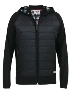 D555 Raglan Sleeve Bonded Fleece Lined Jumper - Black -Barbou Clothing Shop VRUXR SQ4 0000000004 BLACK MDd