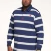 D555 L/S Rugby Style Striped Polo Shirt