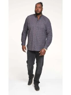 D555 Floral Print Concealed Button Down Collar Shirt - Navy -Barbou Clothing Shop VRUYY SQ3 0000000048 NAVY MDo