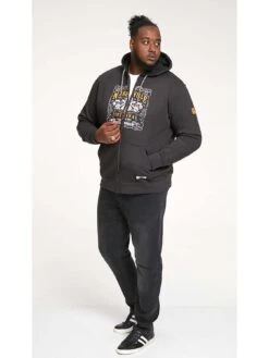 D555 Zip Through Hoody - Black -Barbou Clothing Shop VRV14 SQ4 0000000004 BLACK MDd