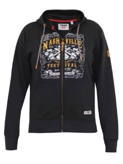 D555 Zip Through Hoody - Black -Barbou Clothing Shop VRV14 SQ5 0000000004 BLACK MDd1