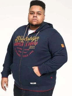 D555 Brooklyn Print Zip Through Hoody